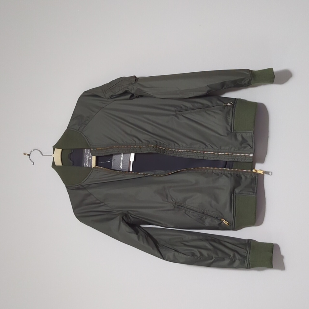Eddie Bauer Green lined bomber jacket. NWT.